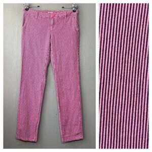 Mossimo Fit 6 Conductor Striped Sunwashed Jeans Size 9 Pink Denim Low Rise Chic